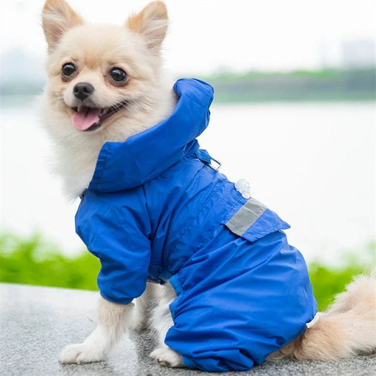 Dog Raincoat Reflective Overalls Pet Waterproof Raincoat Clothes Suit Jumpsuit Jacket Maltese Shih Tzu York Dog Puppy Rain Coat