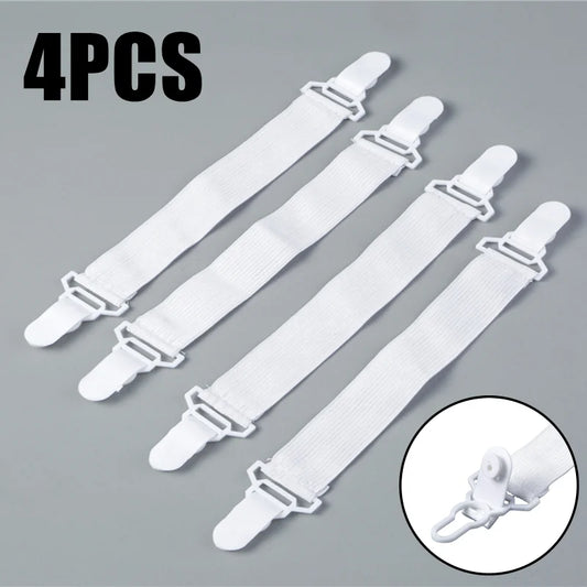 4Pcs/set Elastic Bed Sheet Grippers Double Head Clips Gripper Holder Suspender Bed Sheet Fasteners Adjustable Length 15-30cm