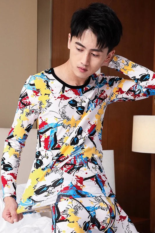 Men's quality autumn and winter single autumn clothing thin warm top slim round neck basic underwear base shirt