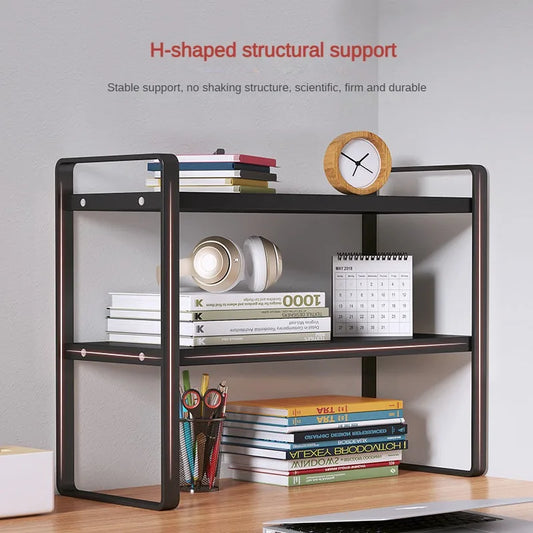 Shelf Desktop Storage Bookshelf Student Desk Shelves Racks Office Computer Desk Tiered Cabinet Home Storage Holders Organizer