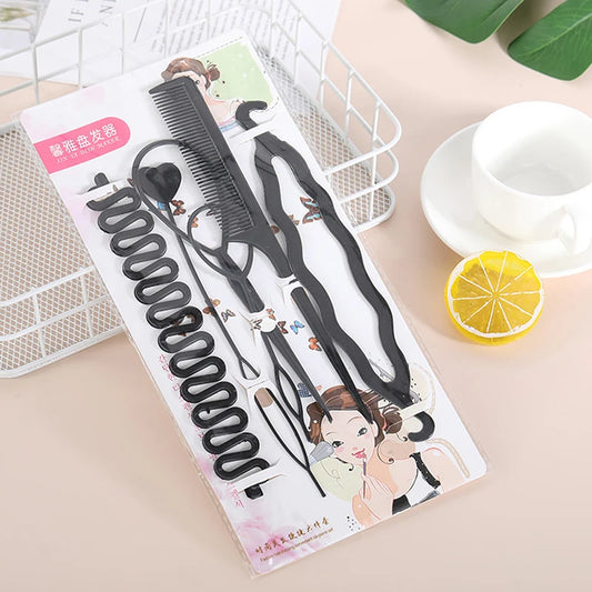 6-Piece Magic Hair Styling Tools Set – DIY Braiding, Bun Maker & Hair Twist Accessories for Easy Hairstyles