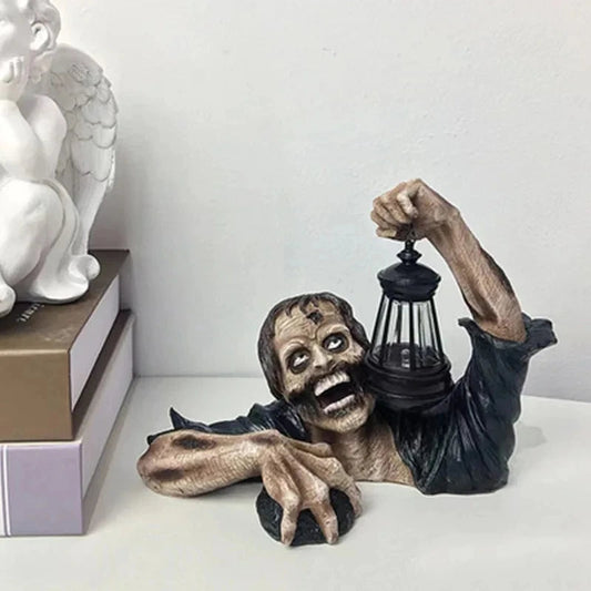 1pc Halloween Zombie Lantern Crawling Horror Decor Garden Scary Led Lights Atmosphere Decoration with Light Sculpture Ornaments Mmall USA