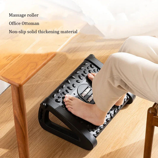 Portable Foot Rest Ergonomic Office Footrest Under Desk Feet Stool for Home Office Work Foot Resting Stool with Massage Rollers