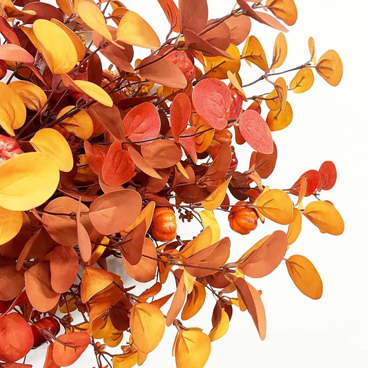 80cm Artificial Fall Decoration Fake Eucalyptus Branches for Vase Fake Plants Home Farmhouse Autumn Harvest Thanksgiving Decor Mmall USA