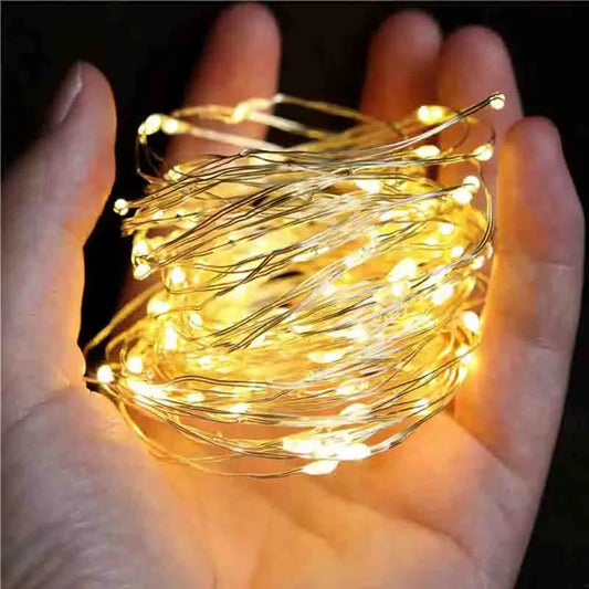 2/5/10M LED Copper Wire Light String Fairy Garland Battery Powered Garden Bedroom Party Wedding Christmas New Year Ornament Mmall USA