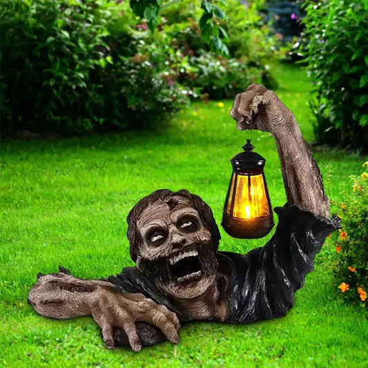 1pc Halloween Zombie Lantern Crawling Horror Decor Garden Scary Led Lights Atmosphere Decoration with Light Sculpture Ornaments