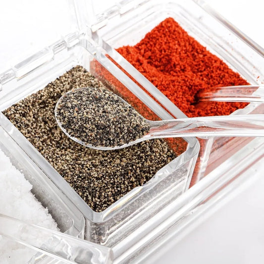 Seasoning Box 1 Set Seasoning Bottle with Lid and Spoon Transparent Crystal Seasoning Storage Container Kitchen Seasoning Tool