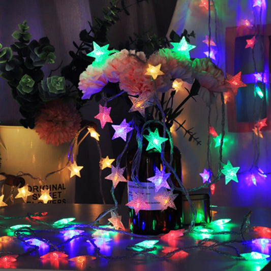 1.5m/3m/6m/10m LED Star String Lights Christmas Garland Battery USB Powered Wedding Party Curtain String Fairy Lamps For Home Mmall USA
