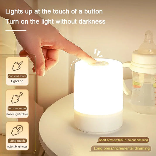 Led Night Lights Bedside Dimmable Charging Desktop Night Lamps Bedroom Bedside Lighting Decoration Touch Reading Led Table Lamps