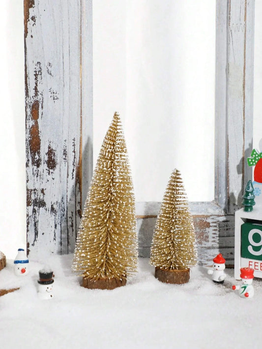 Tabletop Mini Christmas Tree Artificial Mini Xmas Pine Tree Miniature for Christmas Decorations Indoor Home Kitchen Dining Table