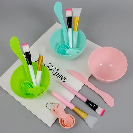 7-Piece Facial Mask Brush Set – DIY Skincare Tools with Mixing Bowl & Spoon – Face Mask Applicator for Women & Men, Spa & Home Beauty Supplies