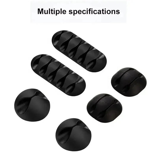 Cable Cord Organizer – Silicone USB Cable Winder & Management Clips, Self-Adhesive for Mouse, Keyboard, Headset, iPhone, Huawei