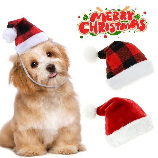 1PC Christmas Pet Hat Santa Claus Hat for Cats & Dogs Puppy Xmas New Year Party Cosplay Headwear Costume Accessories