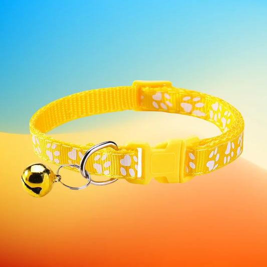Pet Collars Cute Print with Bell Cats Collars Outdoor Adjustable Necklaces 12pcs/set