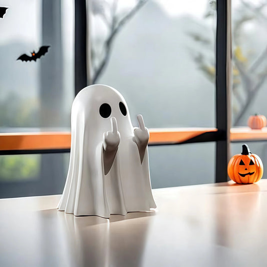 Middle Finger Cute Ghost Statue, Ghosts Small Scary Ghost Figurines, Halloween Home Decorations, Coffee Table Centerpieces Shelf Mmall USA