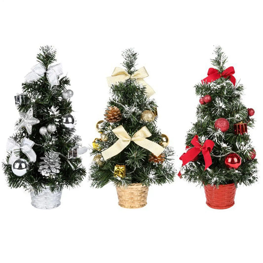 Christmas 40CM Tree Prelit Mini Christmas Tree With Lights Thick Snowy Frosted Artificial Christmas Tree Tabletop With Pine