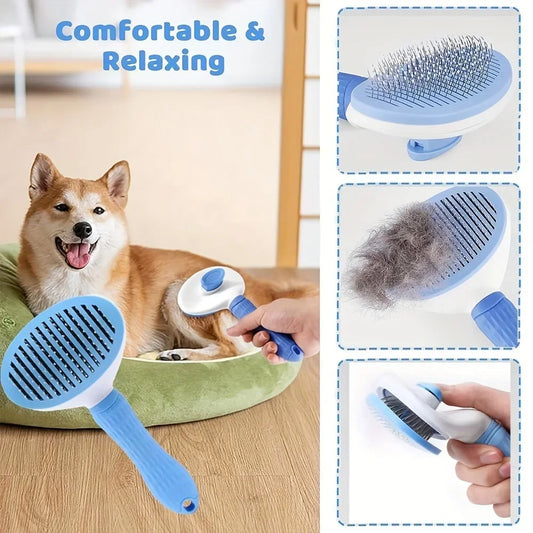 9 Pieces/pet Grooming Kit Includes Hair Removal Brush, Flea Brush, Bath Brush, Nail Clipper and Toothbrush, Storage Bag