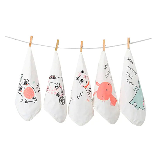 Cotton Baby Handkerchiefs with Cartoon Design (Newborn) Mmall USA