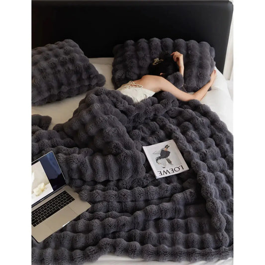 Polyester Rabbit Velvet Blanket Mmall USA