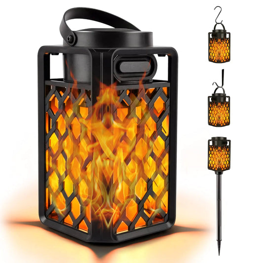 Outdoor Bluetooth Speaker with Flame Atmosphere Waterproof Wireless Speaker with Wall Mount/Stake/Hook Led Torch Lantern Camping Patio Accessories 10W Stereo Sound Gifts for Men Women Dad Mmall USA