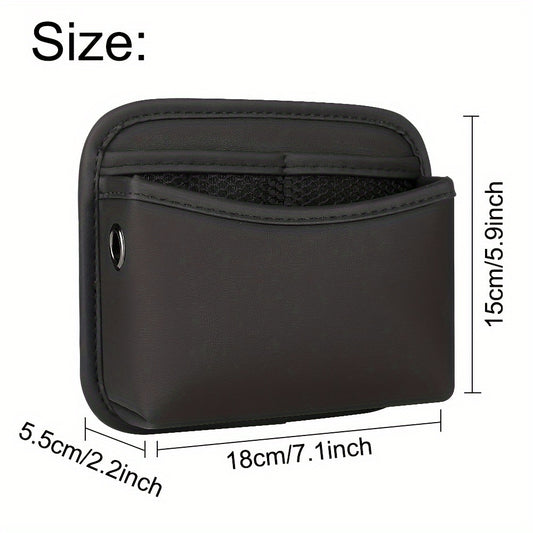 PU Leather Car Side Pocket Organizer – Universal Cell Phone & Sunglasses Holder for Car Seat Gap, Door, Console