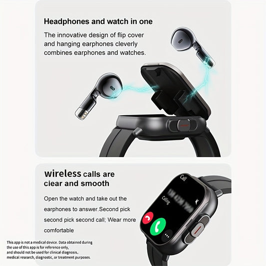 Smart Watch Pro - High-Tech Double Explicit Display, Electronic Movement, Rechargeable Lithium Battery, Water-Resistant PC Case, Silicone and Stainless Steel Band, Wireless Connectivity for Fitness Tracking and Notifications