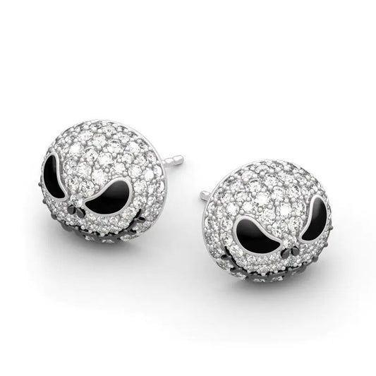Rhinestone Skull Stud Earrings for Halloween Mmall USA