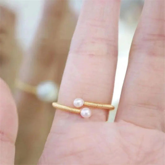 14K Gold Pearl Ring with Winding Design Mmall USA
