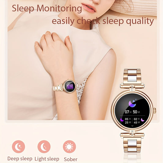 Women's Watch Rhinestone Elegant Smart Watch Health Monitoring Waterproof Multiple Sports Mode Full Touch Screen Watch