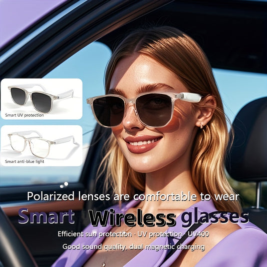 2025 Wireless Smart Glasses, Auto-dimming Lenses, Touch Controls, Built-in Microphone, High-resolution Audio, Wireless, Rechargeable Battery-perfect For Office, Outdoor, Sports, Driving, Music Playback, Hands-free Calls-he Id