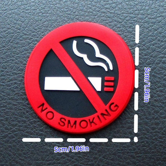 Car Dashboard Ornament No Smoking Car Stickers Styling Round Red Sign Vinyl Sticker for Auto Motorcycle Home Wall Outdoor Car Accessories