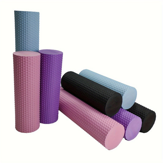 1pc Premium EVA Foam Roller - Textured Surface for Enhanced Flexibility, Muscle Relaxation | Ideal for Yoga, Pilates & Fitness | Available in Purple, Blue, Black, Workout Accessories