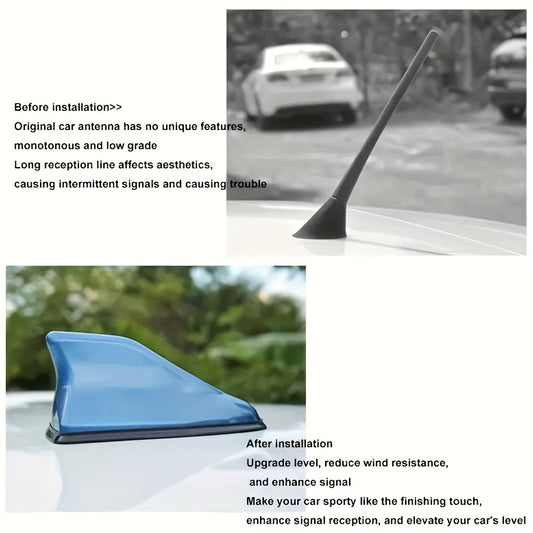 Universal Car Antennas Shark Fin Antenna Auto Radio Signal Aerials Roof Antennas Universal Car Antennas Car Signal Decorative Car Accessories