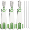 3 in 1 Cup Lid Cleaning Brush Set 3 Pack Multifunctional Cleaning Brush Baby Bottle Brushes Set Water Bottle Cleaner BrushHome Kitchen Cleaning Tools Portable Lid Cleaner with Brush(Green)