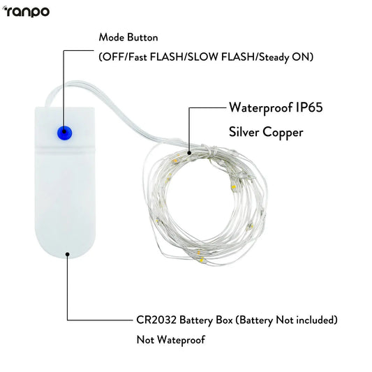 3 Modes Waterproof LED Mirco Wire String Fairy Lights Battery Power гирлянда Warm White Garland For christmas Party Decoration