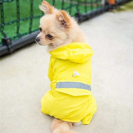 Dog Raincoat Reflective Overalls Pet Waterproof Raincoat Clothes Suit Jumpsuit Jacket Maltese Shih Tzu York Dog Puppy Rain Coat