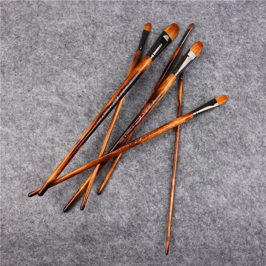 6pcs/Set Paintibrush Oil Paint weasel hair Water Color Paint Brush Acrylics  Drawing Brush Art Supplies paint brushes for artist