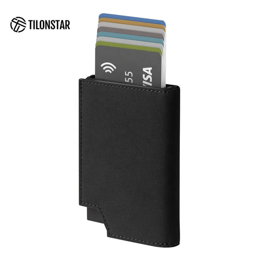 Factory Wholesale RFID Blocking Card Holder Pop up Leather Credit Card Holder Wallet