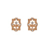 European Style Retro Flower Zircon Rose Gold Earrings