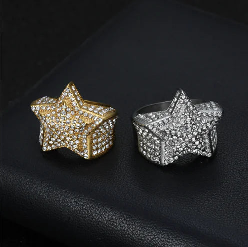 Men's Hip Hop Star Pentagram Ring