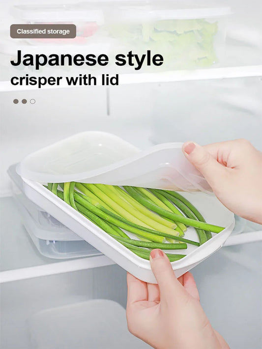 Kitchen Food Sealed Crisper Containers Fresh Fruit Vegetables Steak Meat Storage Box Refrigerator Organizer Accessories