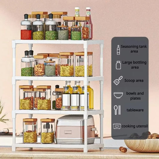2/3/4-Tier Organizer Rack Seasoning Shelf Organizer For Home Bathroom Storages Racks Kitchen Oven Microwave Pot Storage Shelf
