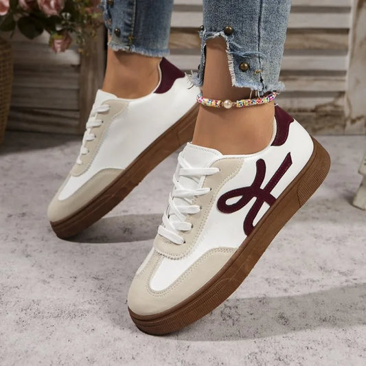 2025 Women's Shoes Summer Thick Sole Brown Spring Autumn Breathable Platform Tennis Woman Trend Round Toe Female Casual Sneaker