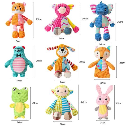 Cute Animals Plush Pet Toys for Small Dogs Squeaky Puppy Dog Chew Toy Clean Teeth mascotas Accessories Stuffed Shih Tzu Products