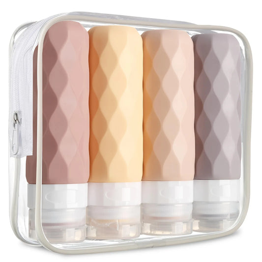 4 Pc/set Travel Bottles for Toiletries BPA Free Leak Proof Squeezable Travel Size Containers Travel Accessories Essentials