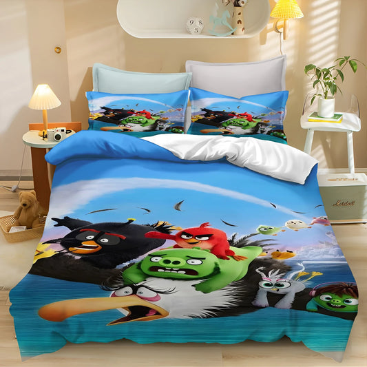 Printed Bedroom bedding set duvet cover Christmas Gifts Comforte Cartoon With pillowcase children's  suitable and adults