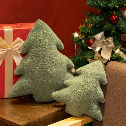 Christmas Tree Stuffed Throw Pillow Cute Soft Xmas Tree Plush Pillow Doll Decorative Sofa Cushion Home Christmas Party DecorGift