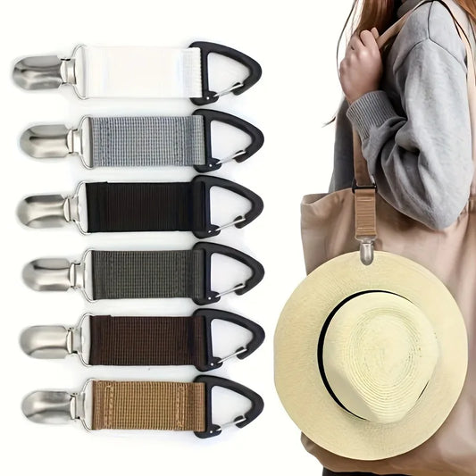 Travel Essential Hat Clip - Conveniently Hangs on Bags, Securely Holds Hats,Portable, Attachable to Bags, Accessories - Hat Clip