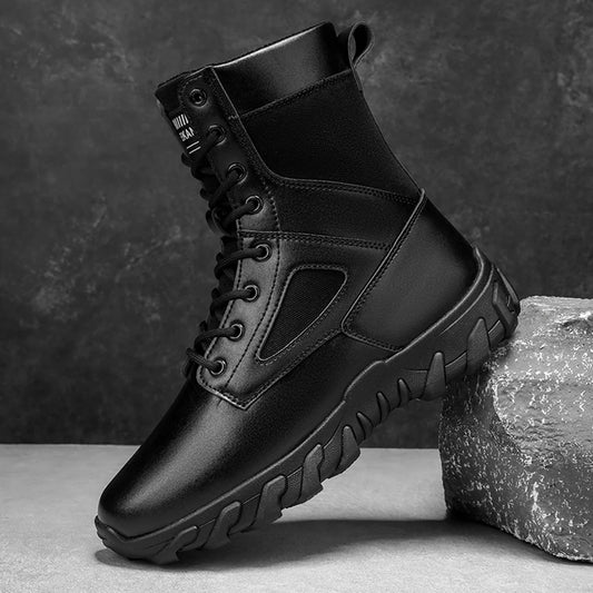 Men's high top boots, casual sports shoes, outdoor camouflage, wear-resistant, trendy and fashionable men's boots