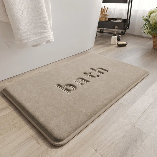 Bath Mats Simple Solid Color Super Soft Rebound Water Absorbent Quick Drying Foot Mat Bathroom Rug Shower Room Doormat